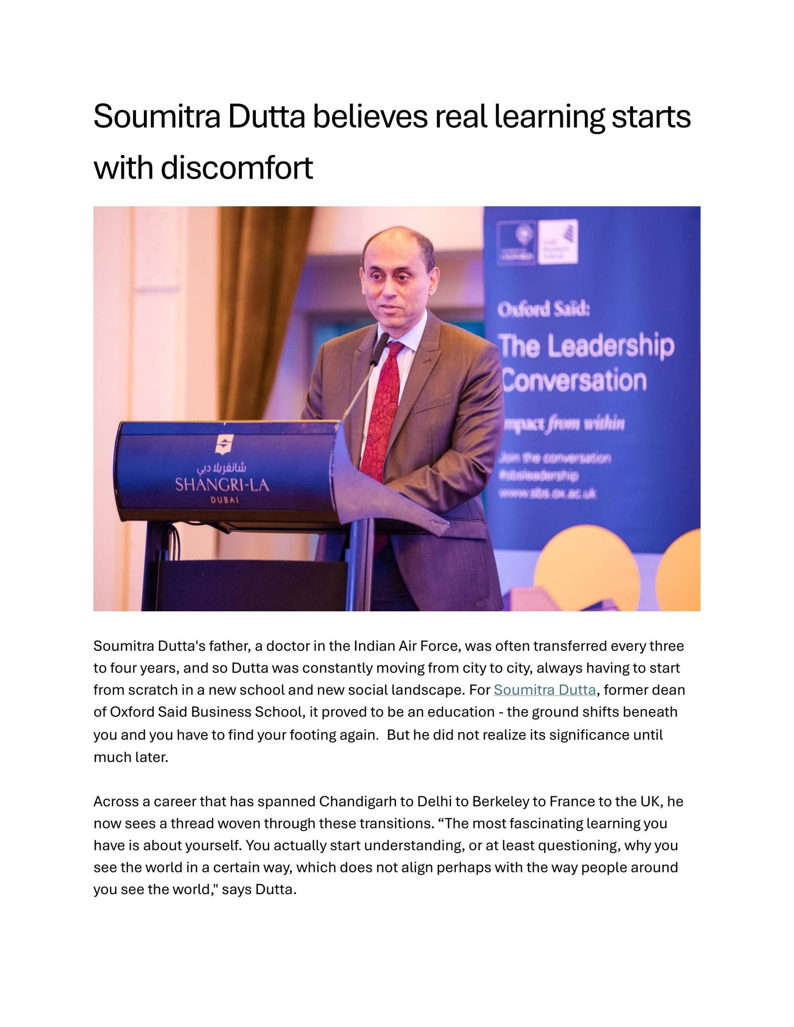 Soumitra Dutta believes real learning starts with discomfort  by davidwilliam26 - Issuu