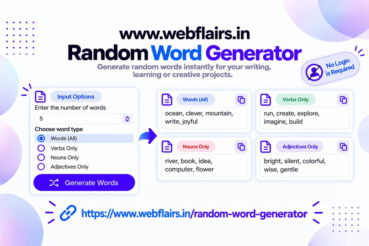 Random Word Generator - WebFlairs